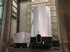 Freshly painted tank showcasing high-quality protective coating