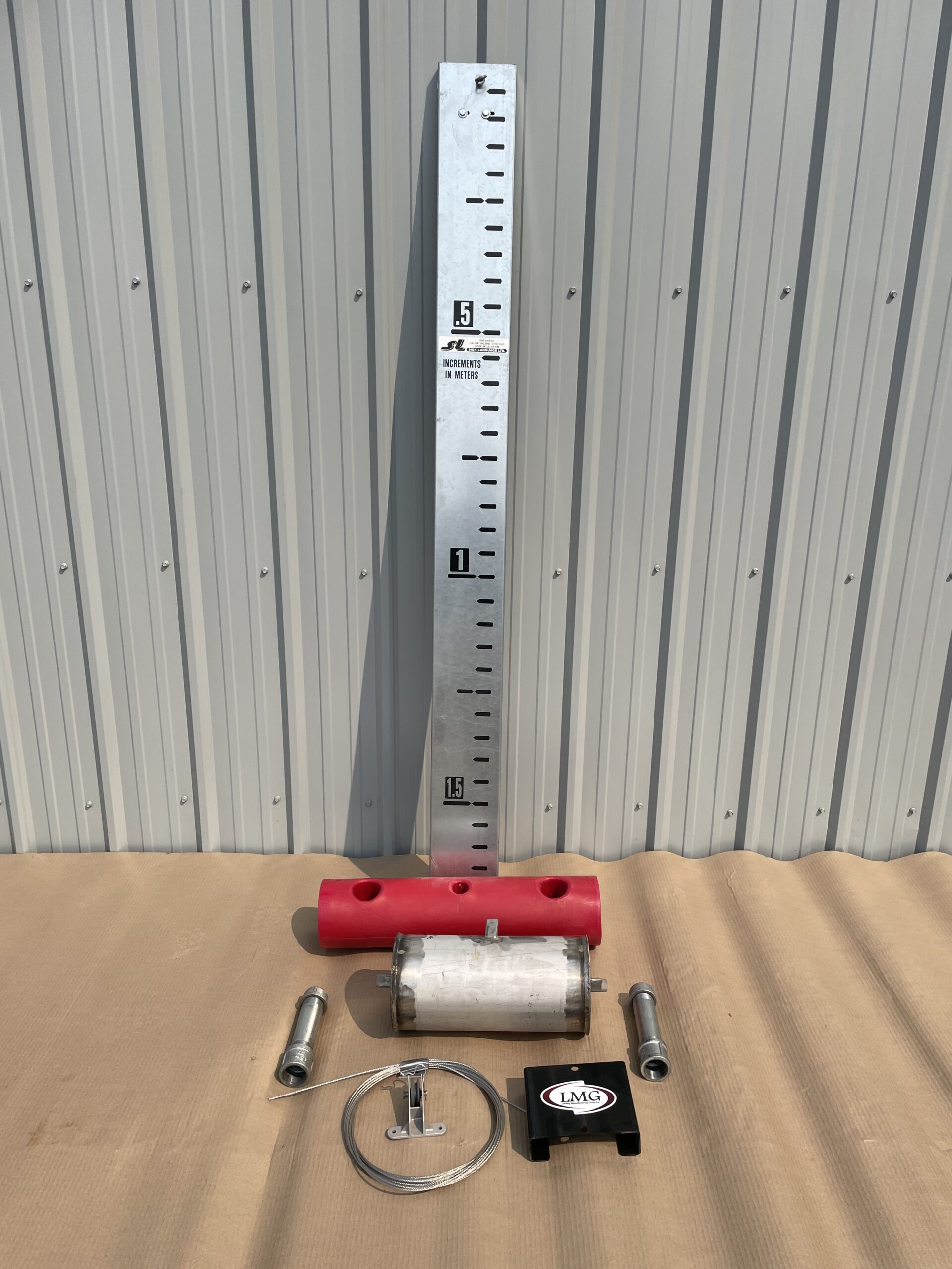 Detailed view of a level gauge system, crucial for precise tank level monitoring in industrial storage applications.